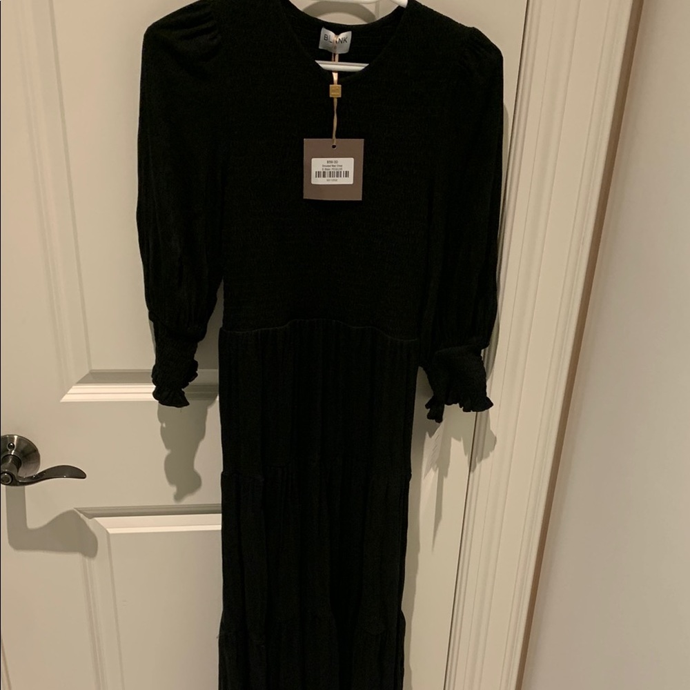 Black Bishop Sleeve Maxi / MIDI Flowy dress